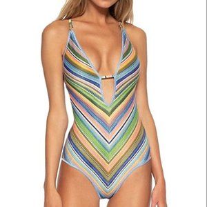 Becca Elizabeth Plunge SWIMSUIT, NEW NO TAG, SZ L